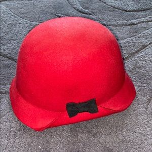 Red felt hat